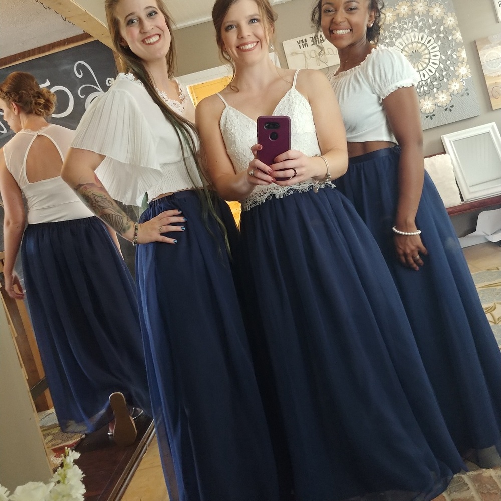 Navy tulle skirt